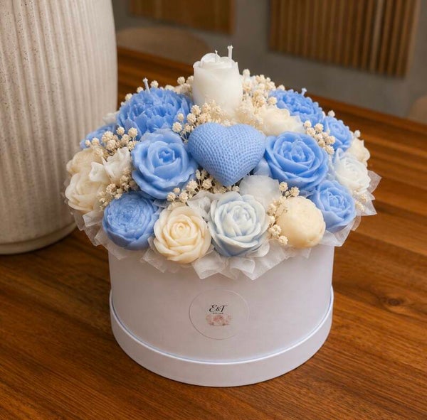 Blue Heart Duftkerzen Bouquet (M)