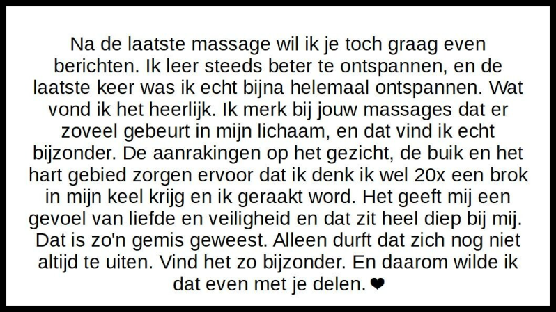 referentie hoe massages helpen bij ontspanning en ontvangen van liefde
