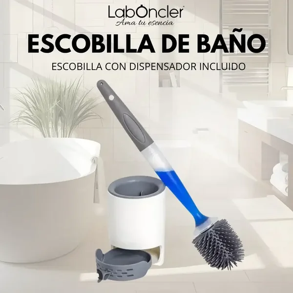ESCOBILLA DE BAÑO CON DISPENSADOR INCLUIDO