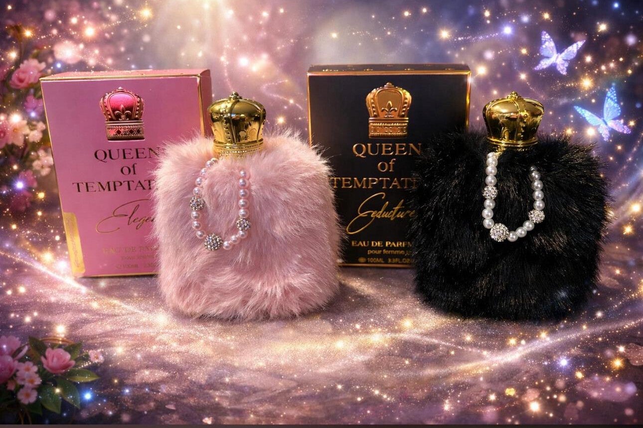 Queen of Temptation Seduction o elegance 100ML Eau de Parfum para Mujer Perfume de Lujo con Diseño de Corona y Perlas
