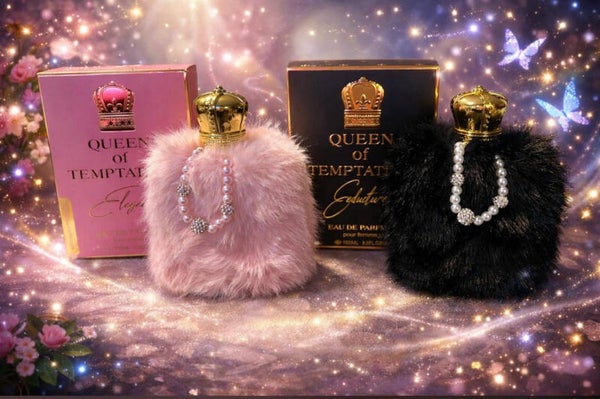 Queen of Temptation Seduction o elegance 100ML Eau de Parfum para Mujer Perfume de Lujo con Diseño de Corona y Perlas
