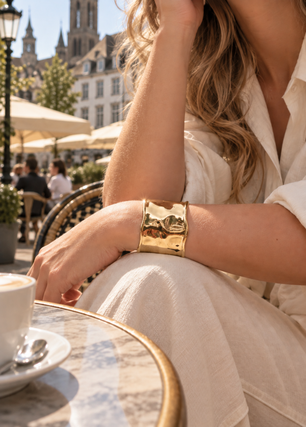 Calira Cuff Armband XL Soft Gold | LOTT.gioielli bracelet