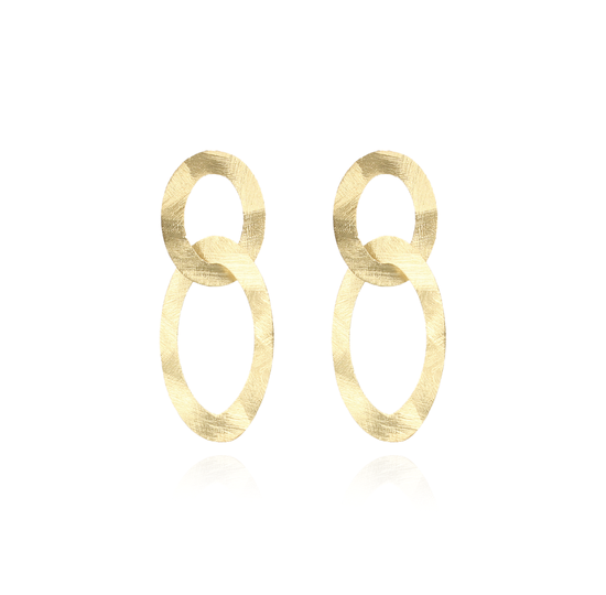Classic dubbel ovaal satin oorbellen | LOTT.gioielli earring