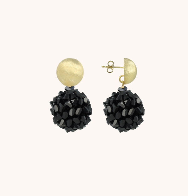 Zwarte Oorbellen Nora Globe S Raw | LOTT.gioielli earring