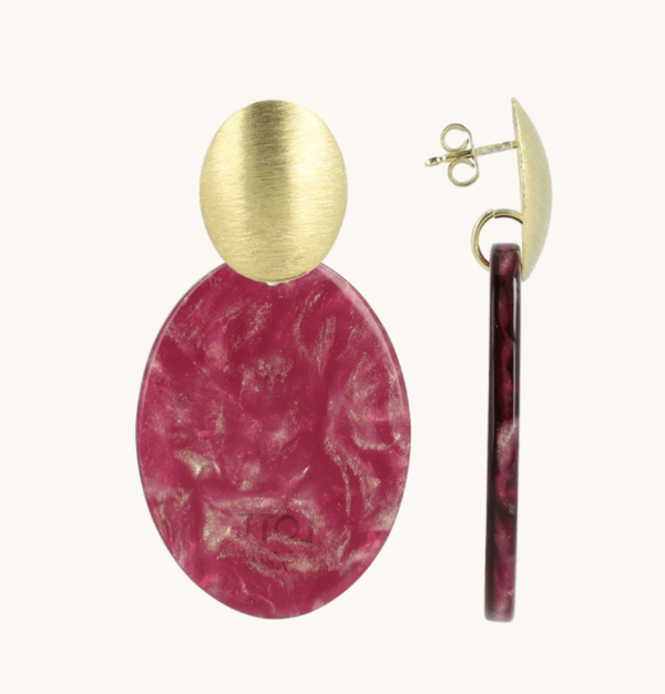 Bordeaux Oorbellen Celia Ovaal S | LOTT.gioielli earring
