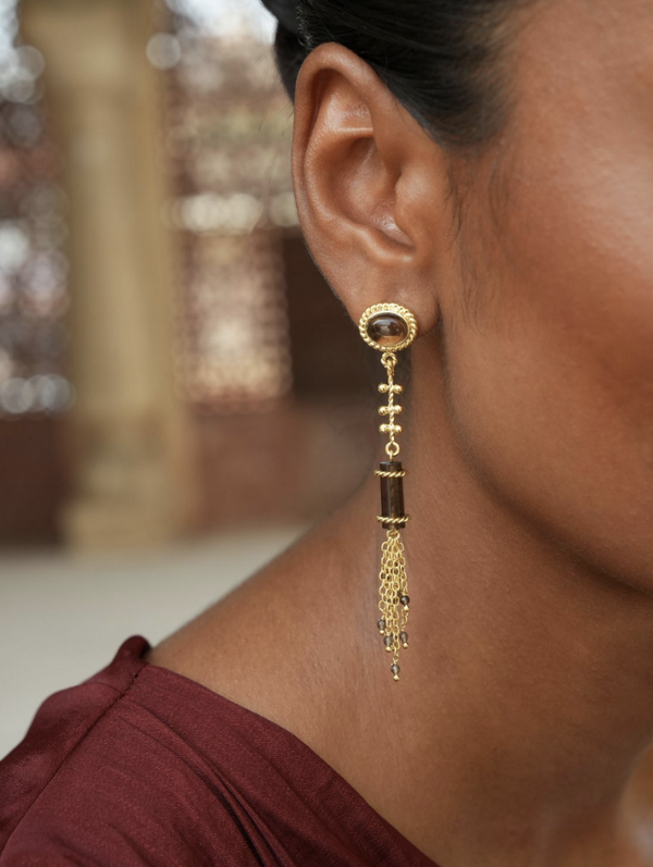 The Hammurabi Earrings - Smokey Quartz | Christine Bekaert earring