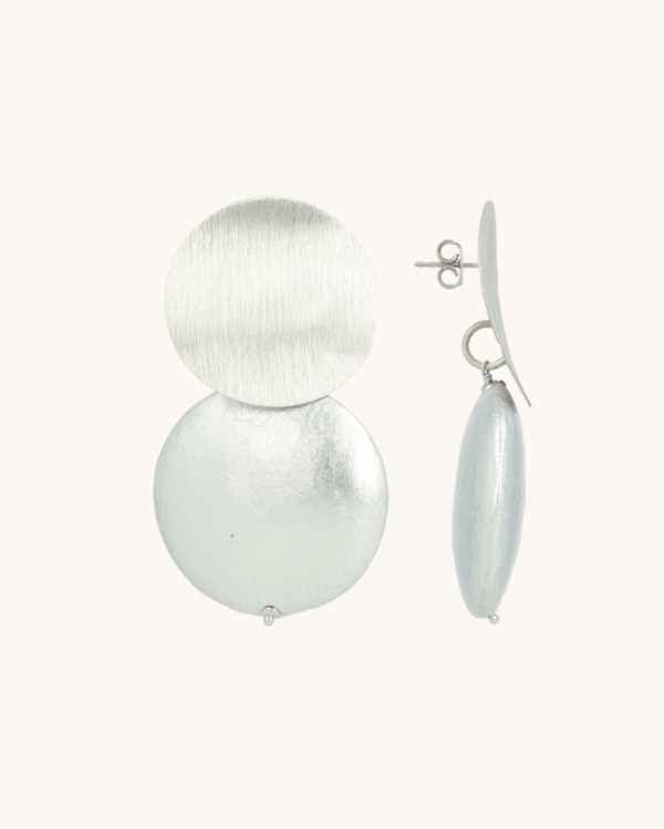 Zilveren Oorbellen Zia Round Disc XL | LOTT. gioielli earring