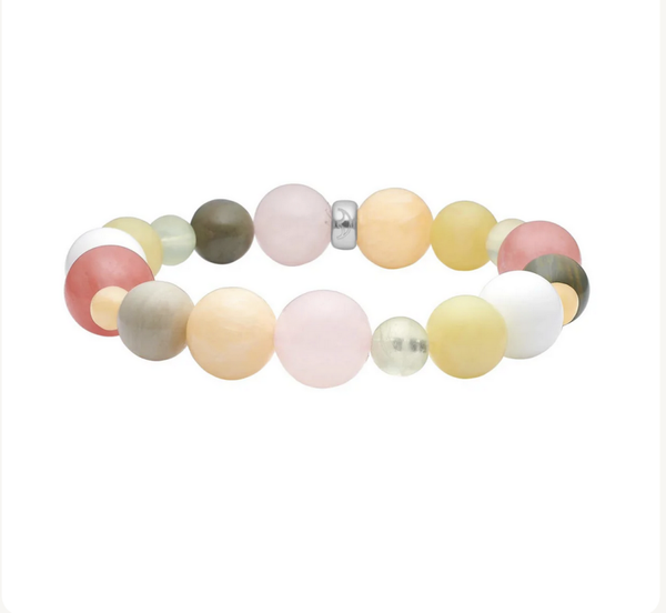 Rose quartz, Musdart stone, Jade, Jasper, Prehnite, Marble 12mm | Heide H. bracelet