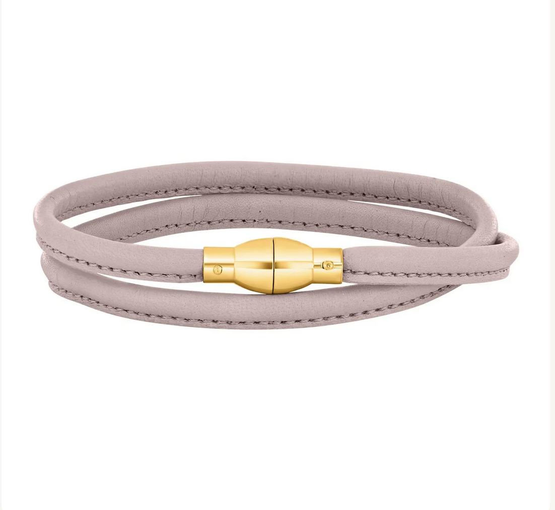 Leather bracelet golden clasp | Heide H. bracelet