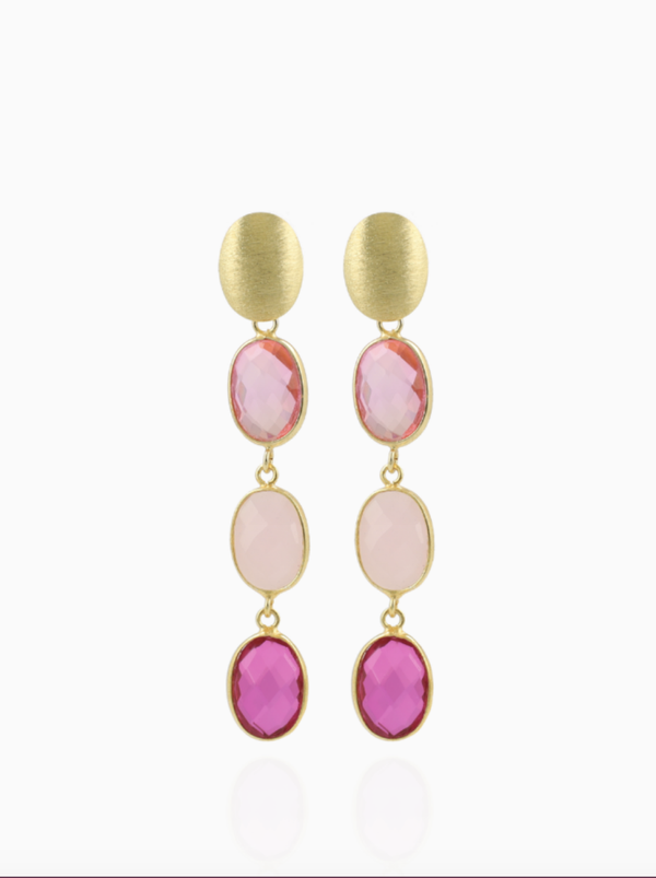 Fuchsia Oorbellen Three Framed Stones April | LOTT.gioielli earring