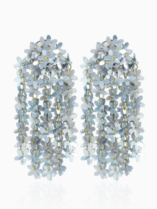 Licht Blauwe Oorbellen Sequin Flower Rain Fleur | LOTT.gioielli earring
