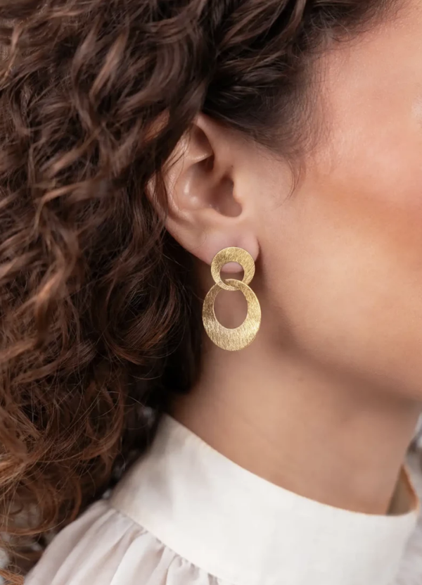 Classic Oorbellen Double Charm Satin Small B | LOTT.gioielli earring
