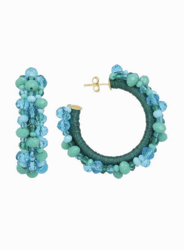 Turquoise Oorbellen Brecht Urchin Creole Irr. Stones M | LOTT.gioielli earring