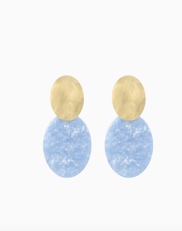 Marble Azure Oorbellen Celia Ovaal S