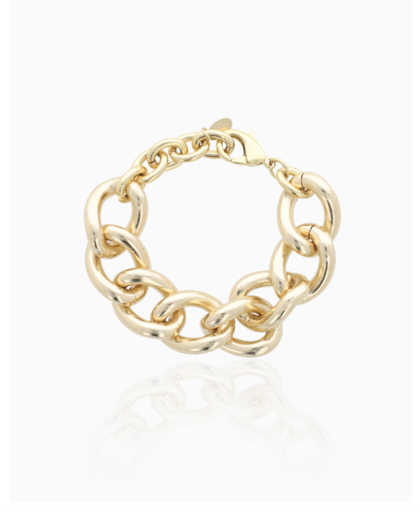 Zelina - CLA Bracelet Crub Link L - Soft Gold | LOTT.gioielli bracelet