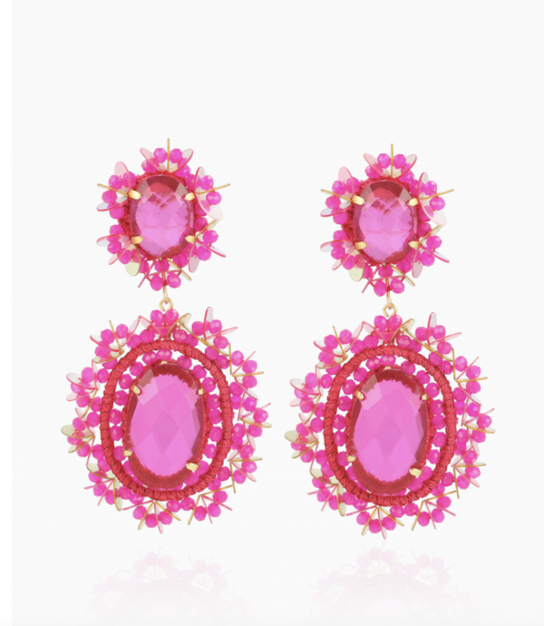Pink Oorbellen Lara Double Sequins L | LOTT.gioielli earring