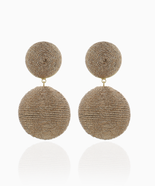 Elowen Silk Double Braided Globe Oorbellen L Champagne | LOTT.gioielli earring