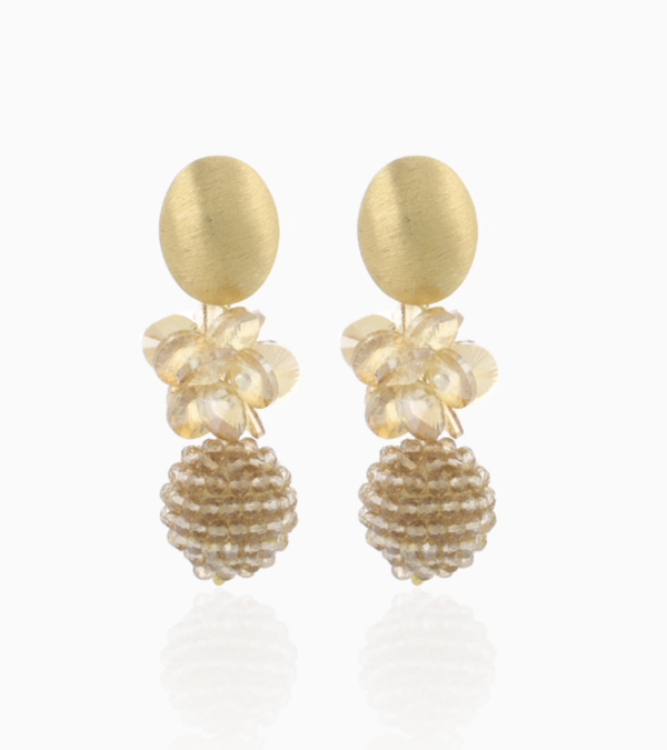 Zarela Globe Combi Thick Sequin Oorbellen Champagne | LOTT.gioielli earring