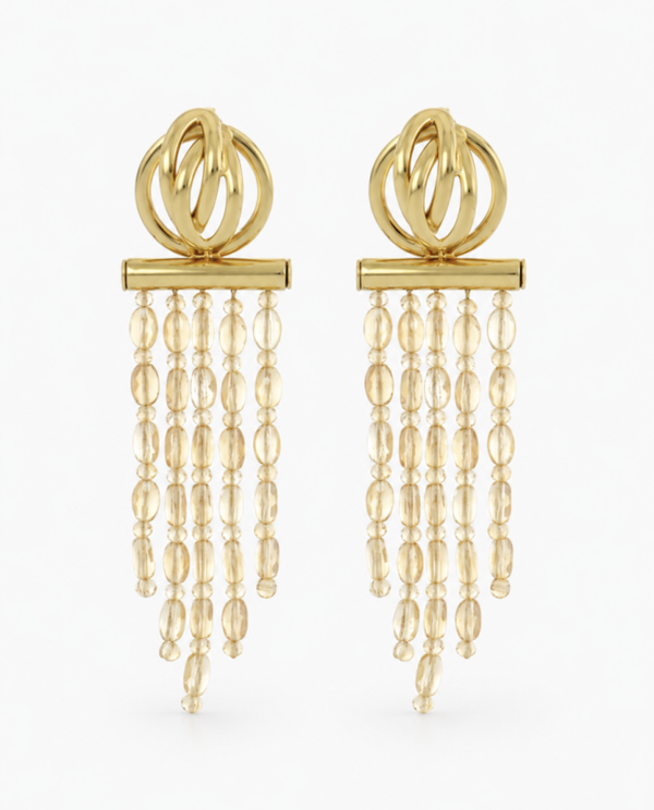 Coralie Beaded Fall Oorbellen M Champagne | LOTT.gioielli earring