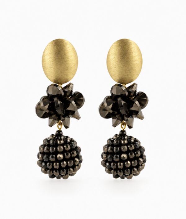 Zarela Globe Combi Thick Sequin Bruin | LOTT.gioielli earring