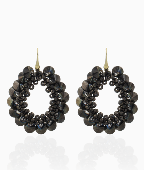 Odelia Drop Thick Sequins Oorbellen M  Bruin | LOTT.gioielli earring