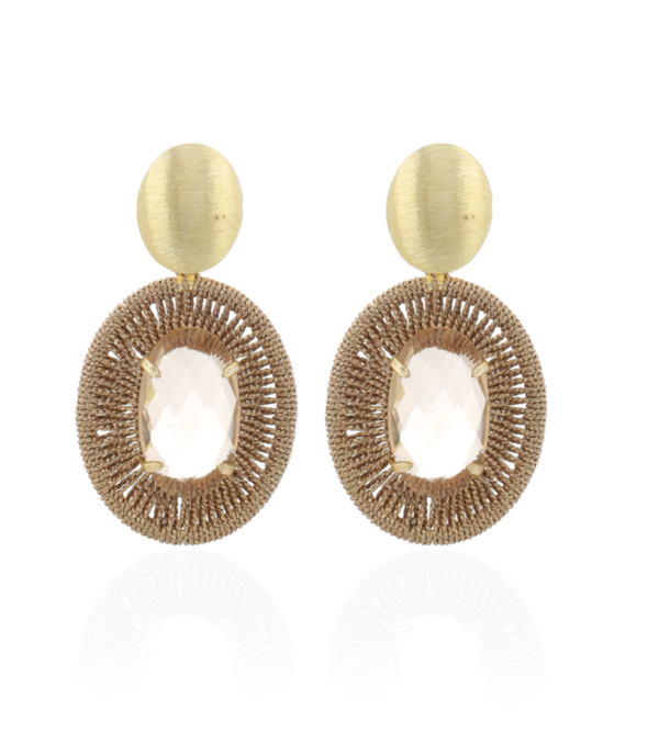Novae Ovale Facetsteen  M Champagne | LOTT.gioielli earring