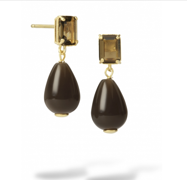 JULIETTE BROWN DROP M GOUD OH | Casa jewelry earring