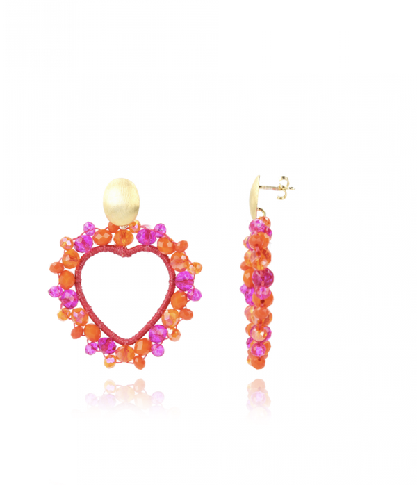 Mixed Fuchsia Hart Oorbellen Novi S | LOTT.gioielli