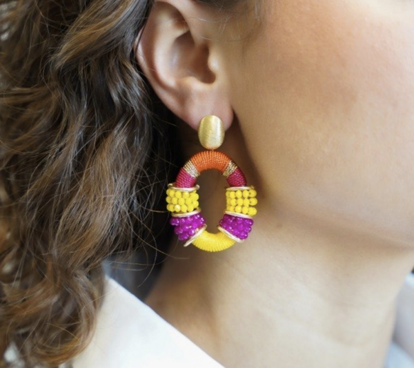 Gele oorbellen Elle Glassberry combi Oval M | LOTT.gioielli earring