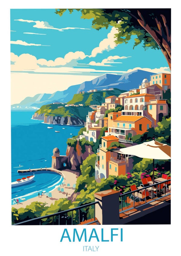 Amalfi Coast – Italian Riviera Travel Poster
