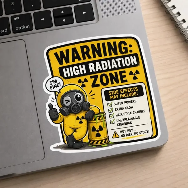 High Radiation Funny Sticker