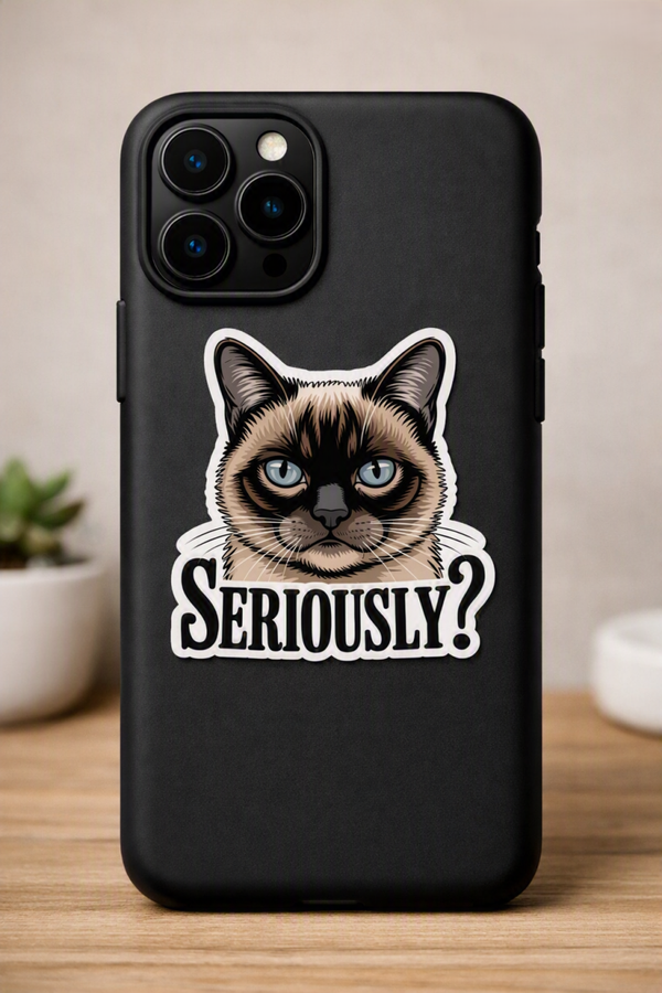 SERIOUSLY? Funny cat Sticker