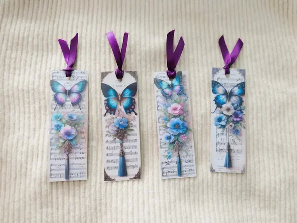 Butterfly & Floral Bookmarks - Set of 4