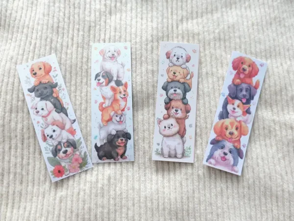 Cute Puppy Bookmarks – Set of 4