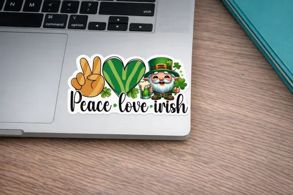 Peace, Love, Irish Sticker