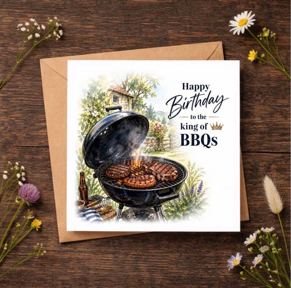 King of BBQs Birthday Card