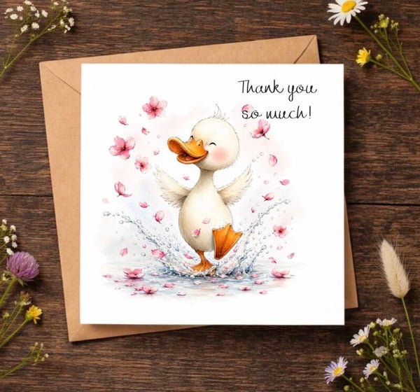 Ducking Around Thank You Card