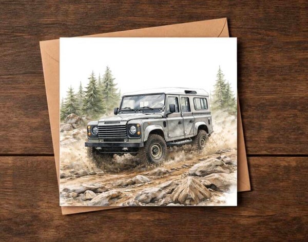 Grey Land Rover Inspired Everyday Card