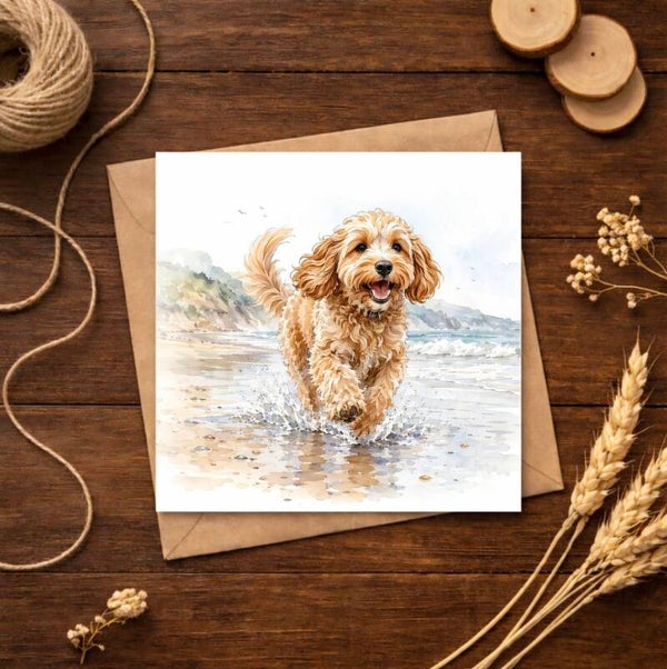 By the Sea, Cockerpoo Everyday Card