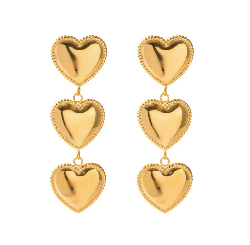 3 hearts oorbellen