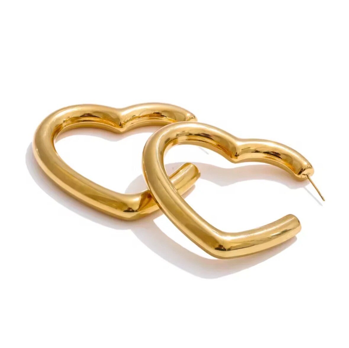 Mega heart hoop oorbellen