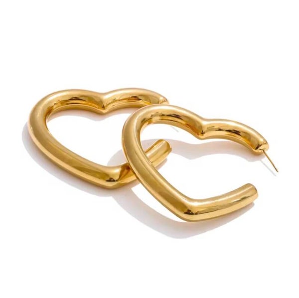 Mega heart hoop oorbellen