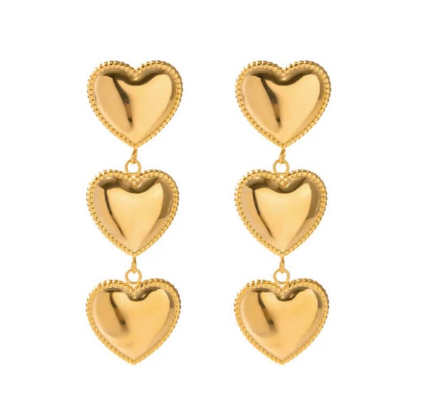 3 hearts oorbellen