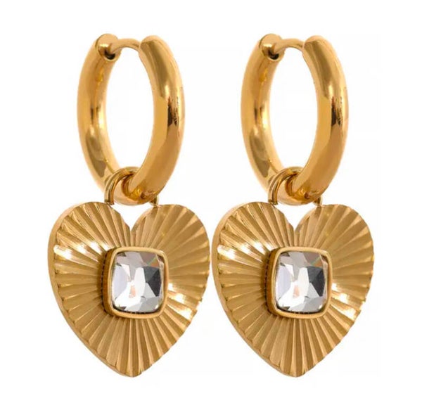 Diamond Heart oorbellen