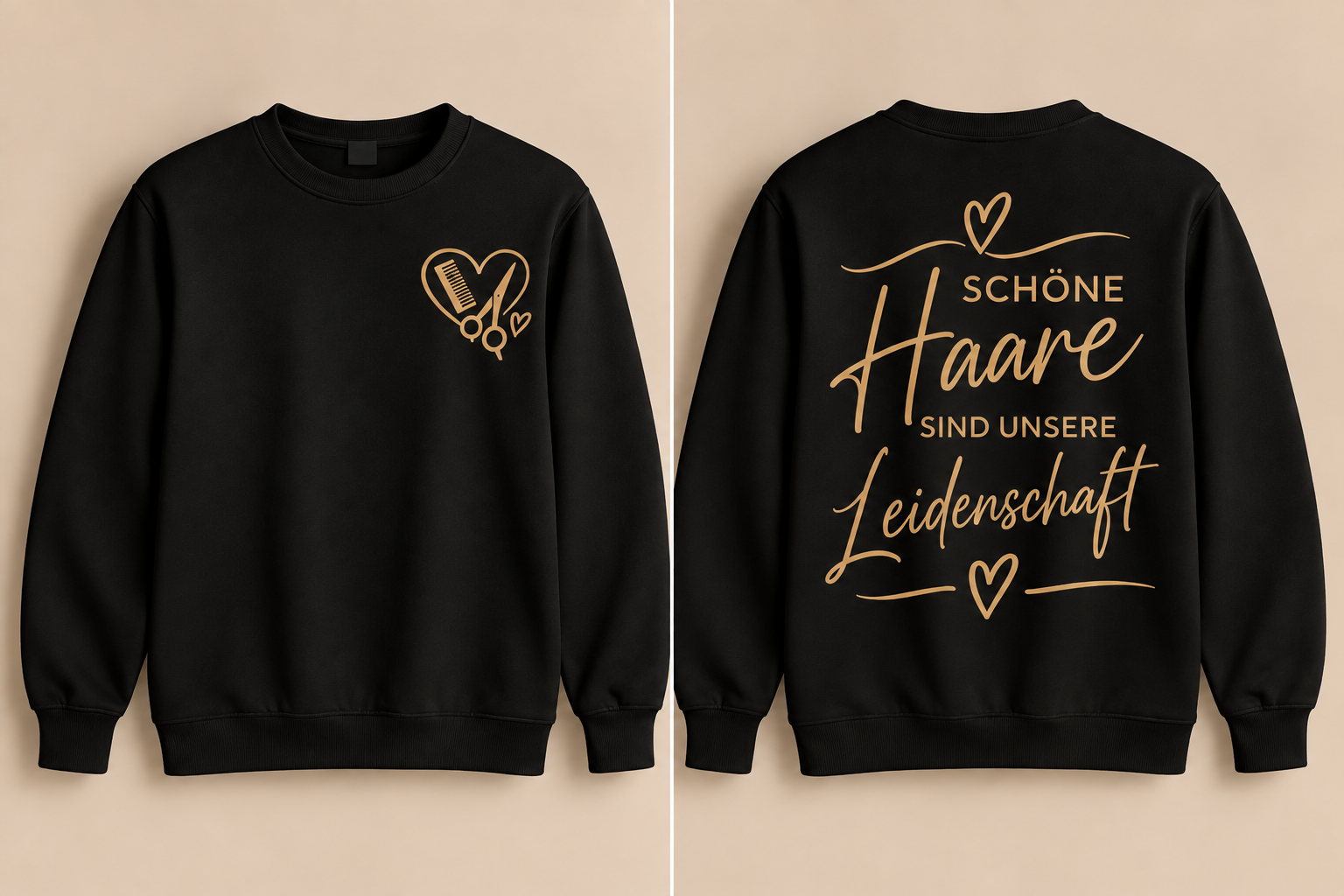 ✂️ Sweater „Schöne Haare sind unsere Leidenschaft“ – GOLD EDITION ✨ (Unisex)