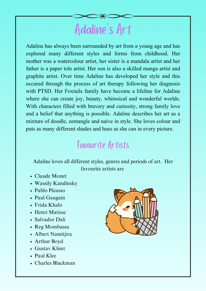 © Adaline Belle 2025 children's book author and illustrator, fantasy, whimsical, imagination, enchanting, reading, author