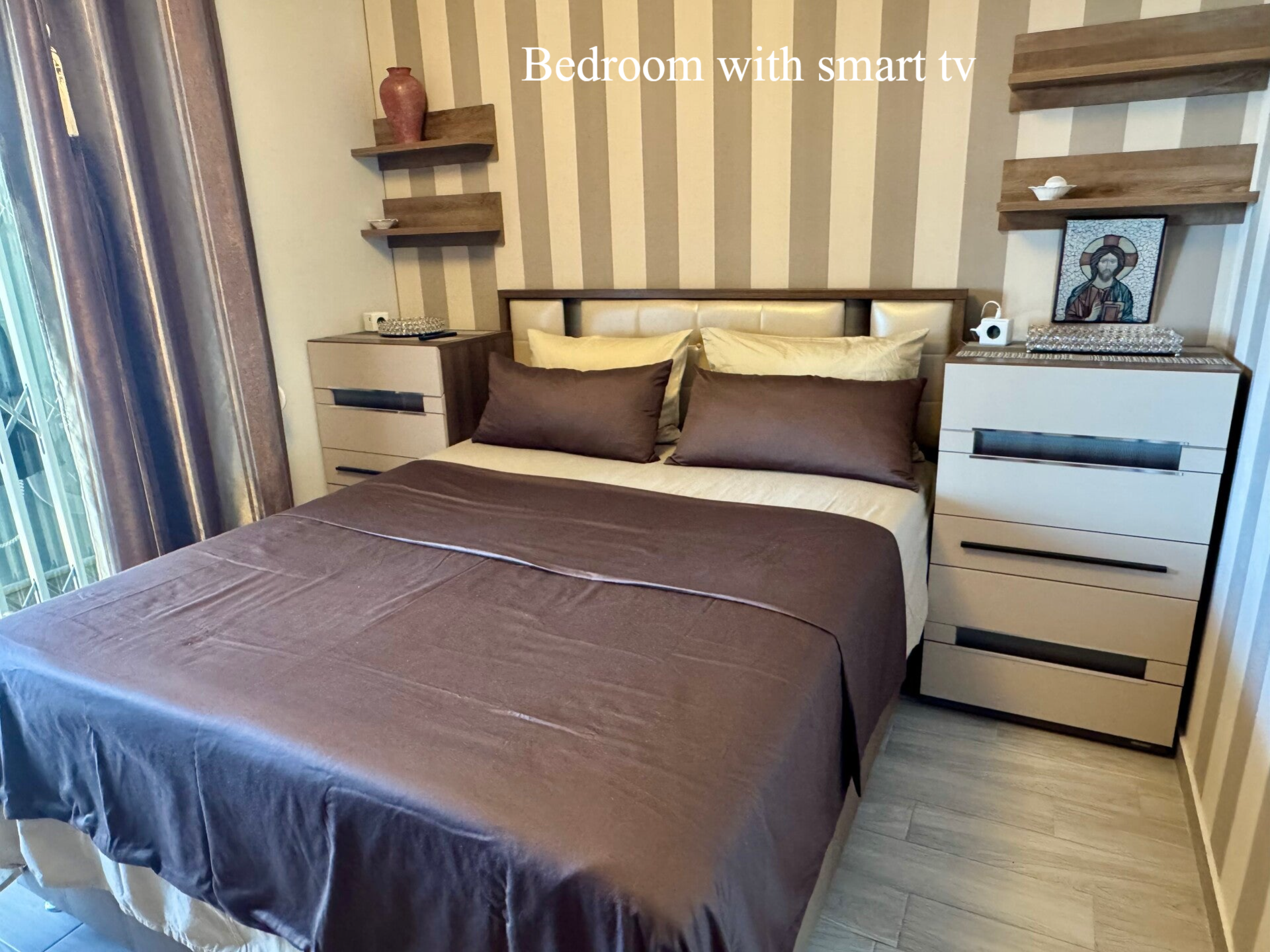 bedroom with smart tv