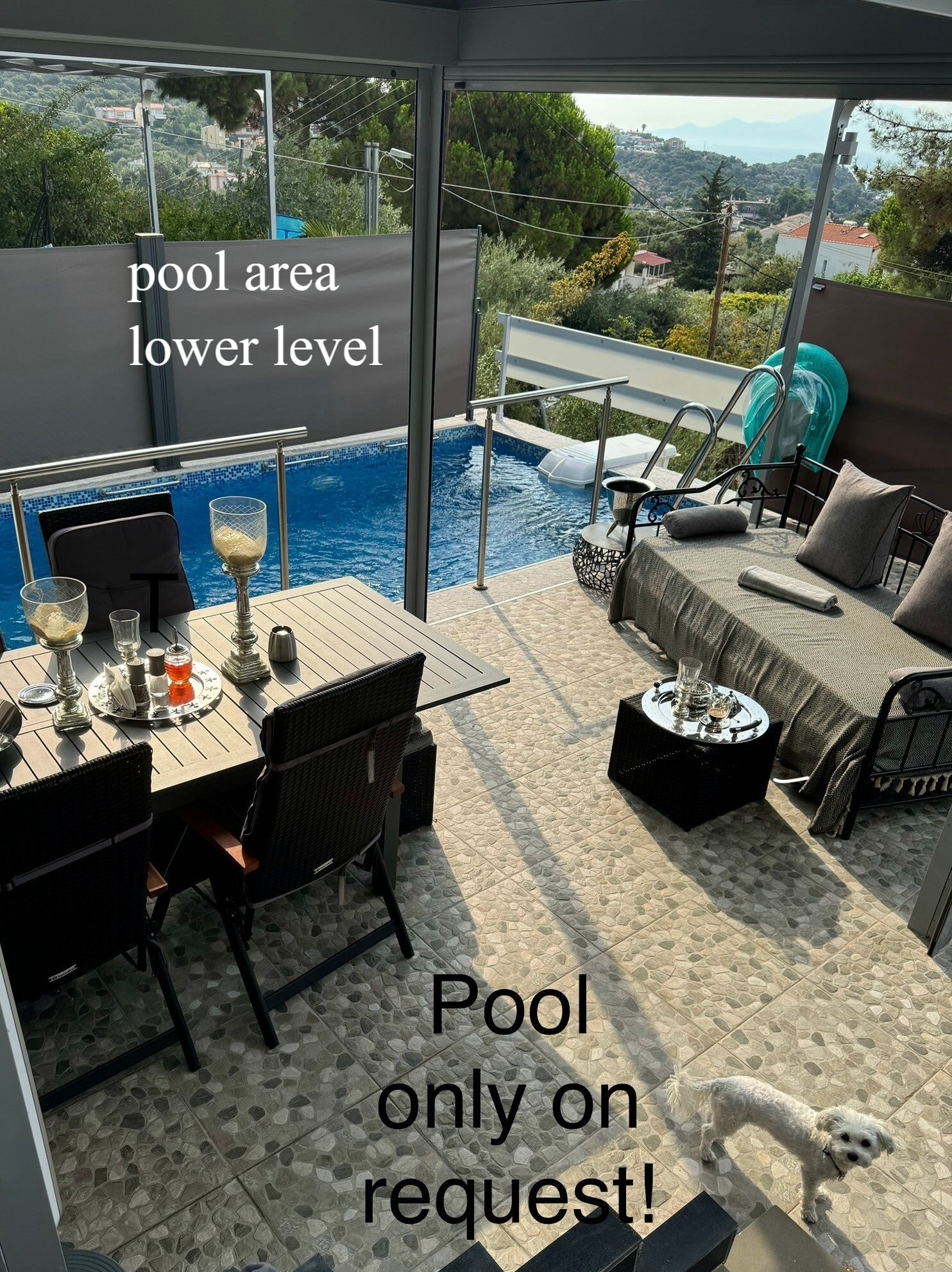 pool area, lower level