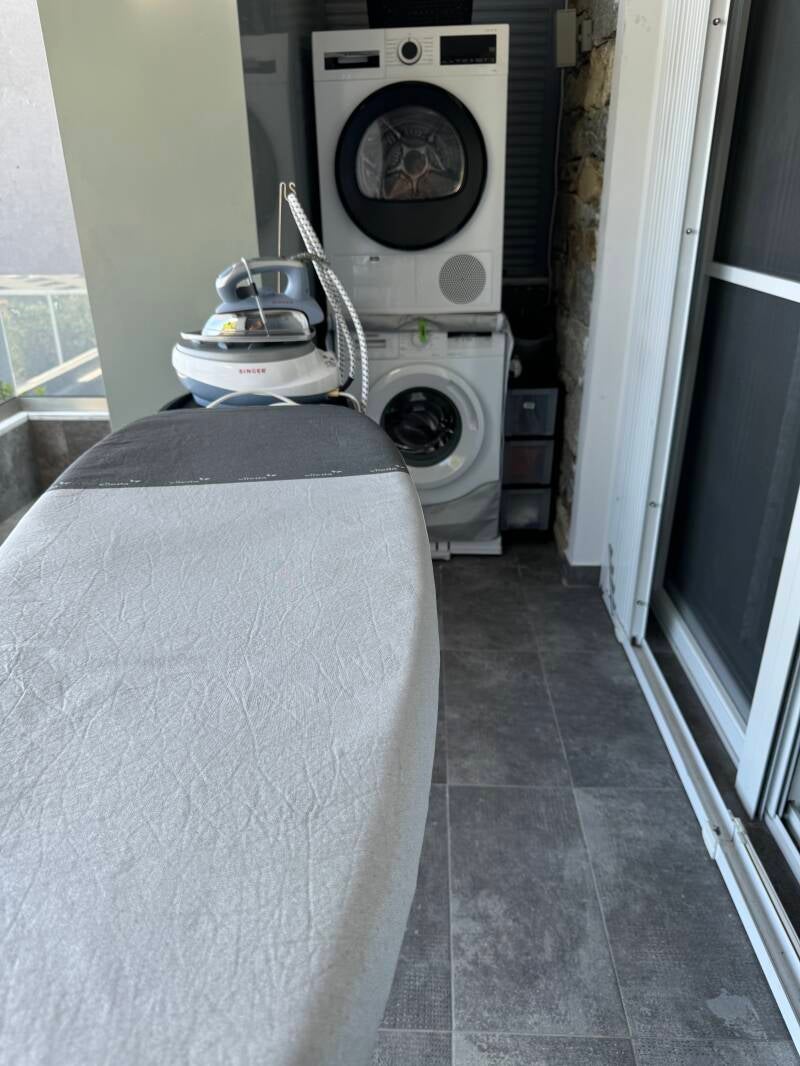 washing mashine, dryer,ironing board,steam iron