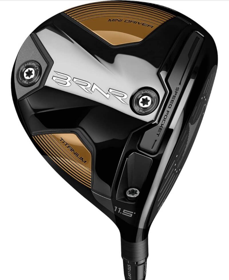 The new TaylorMade BRNR (burner) mini driver that is gaining in popularity with older golfers.
